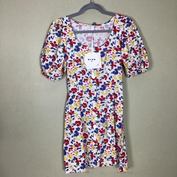 Rixo X Target Floral Short Sleeve button Up Dress Sz. 2 Discontinued - Picture 4 of 8